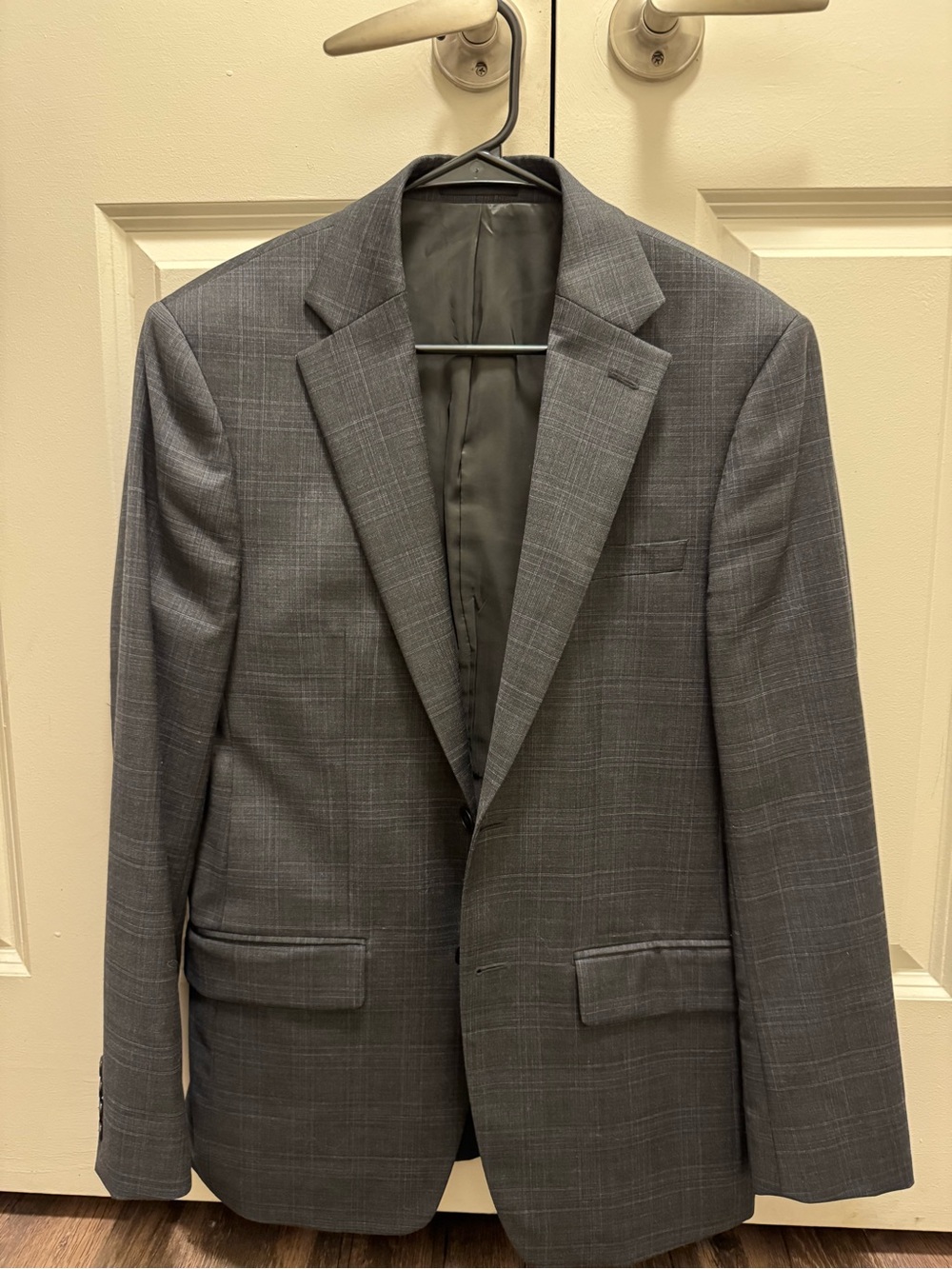 Calvin Klein Slim Fit Grey Plaid Men’s Jacket Only